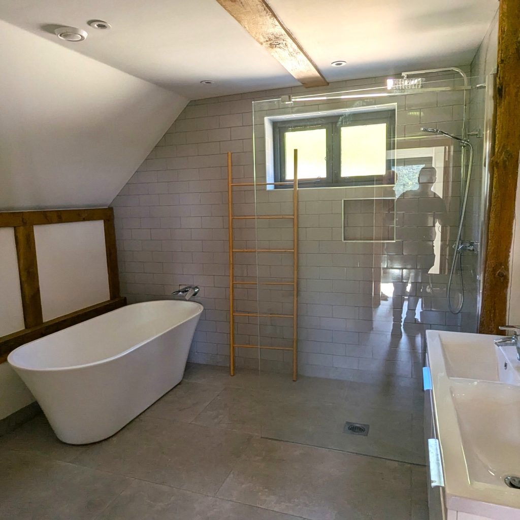south lodge barn stelling minnis interior listed building bathroom