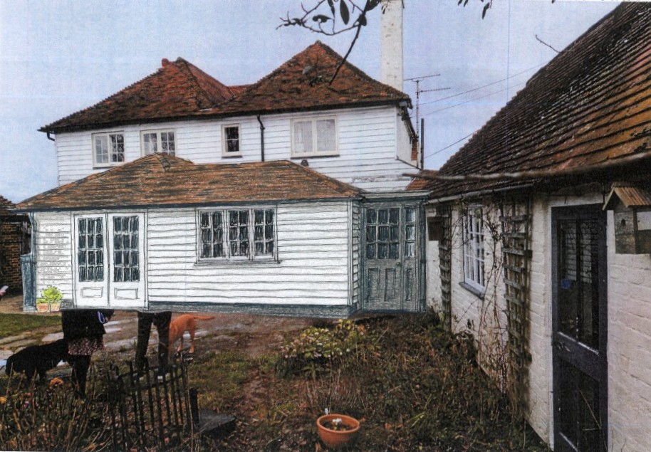 The windmill throwley forstal listed building exterior sketch proposed