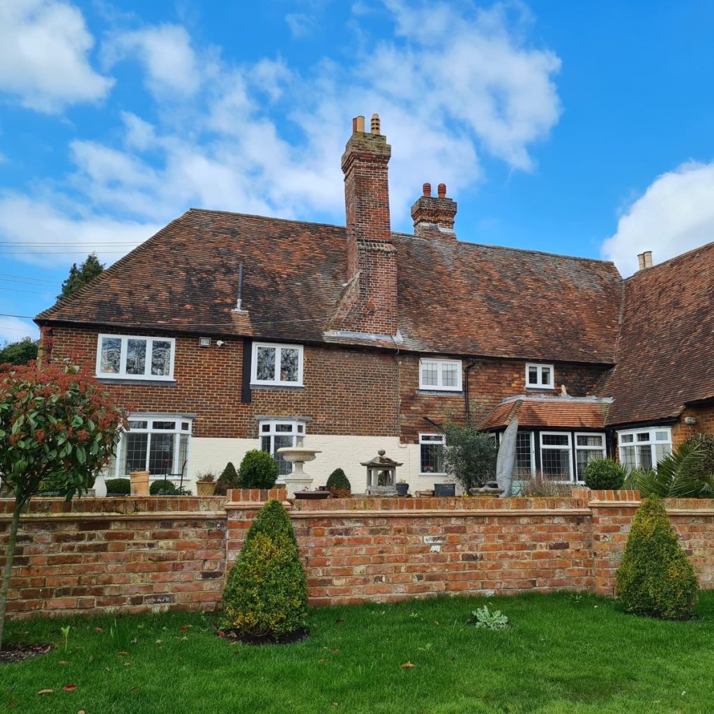 Popes Hall Grade II Listed Wealden Hall House exterior rear