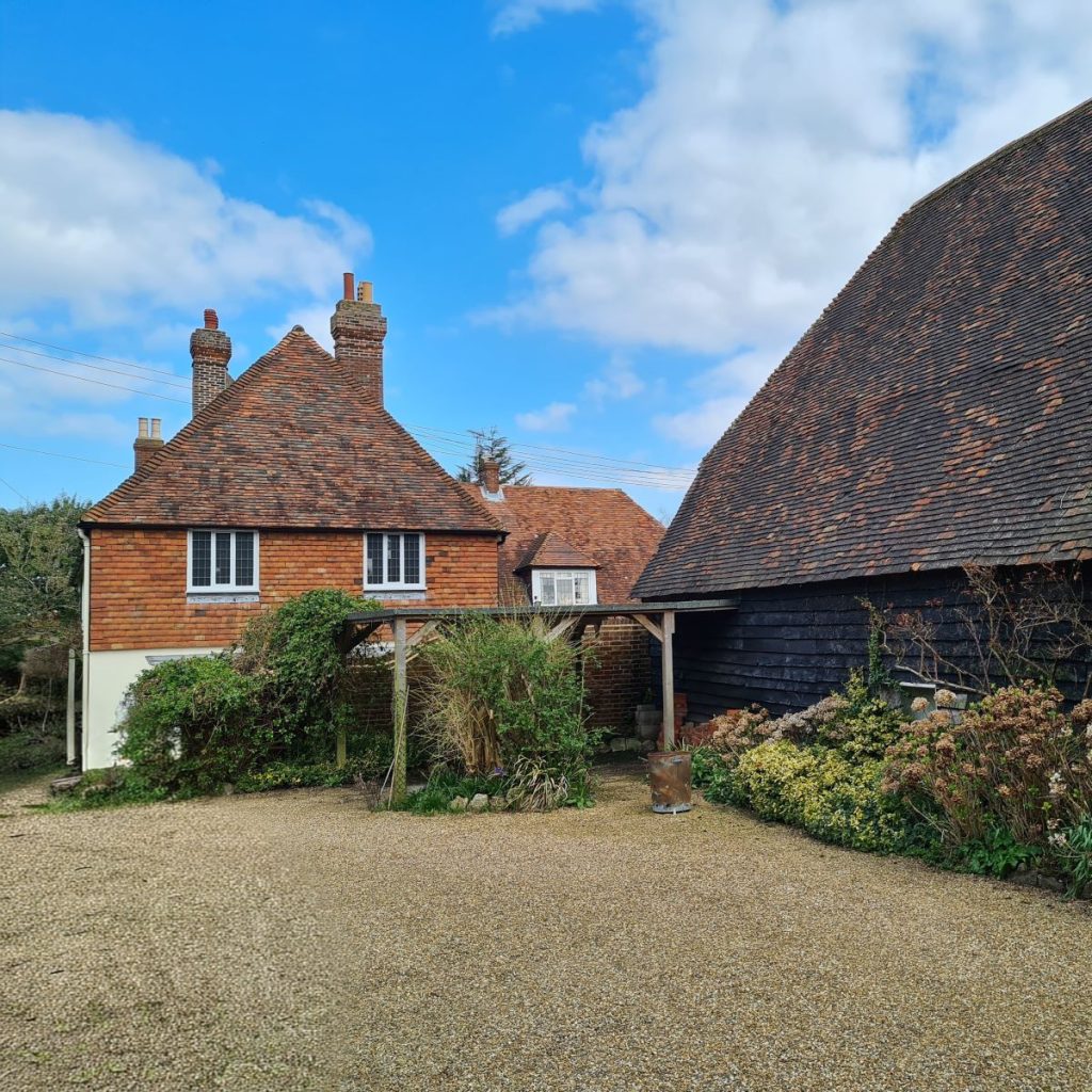 Popes Hall Grade II Listed Wealden Hall house exterior south